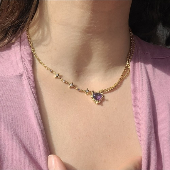 18K Gold Plated Heart Necklace - Picture 2 of 5